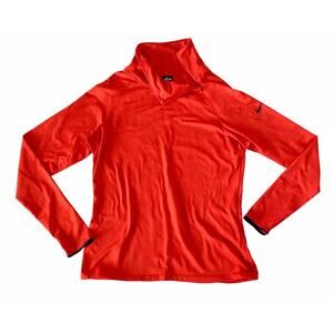 Nike Pro Dri-Fit Red Brushed Thermal Half Zip Long Sleeve Athletic Top XL